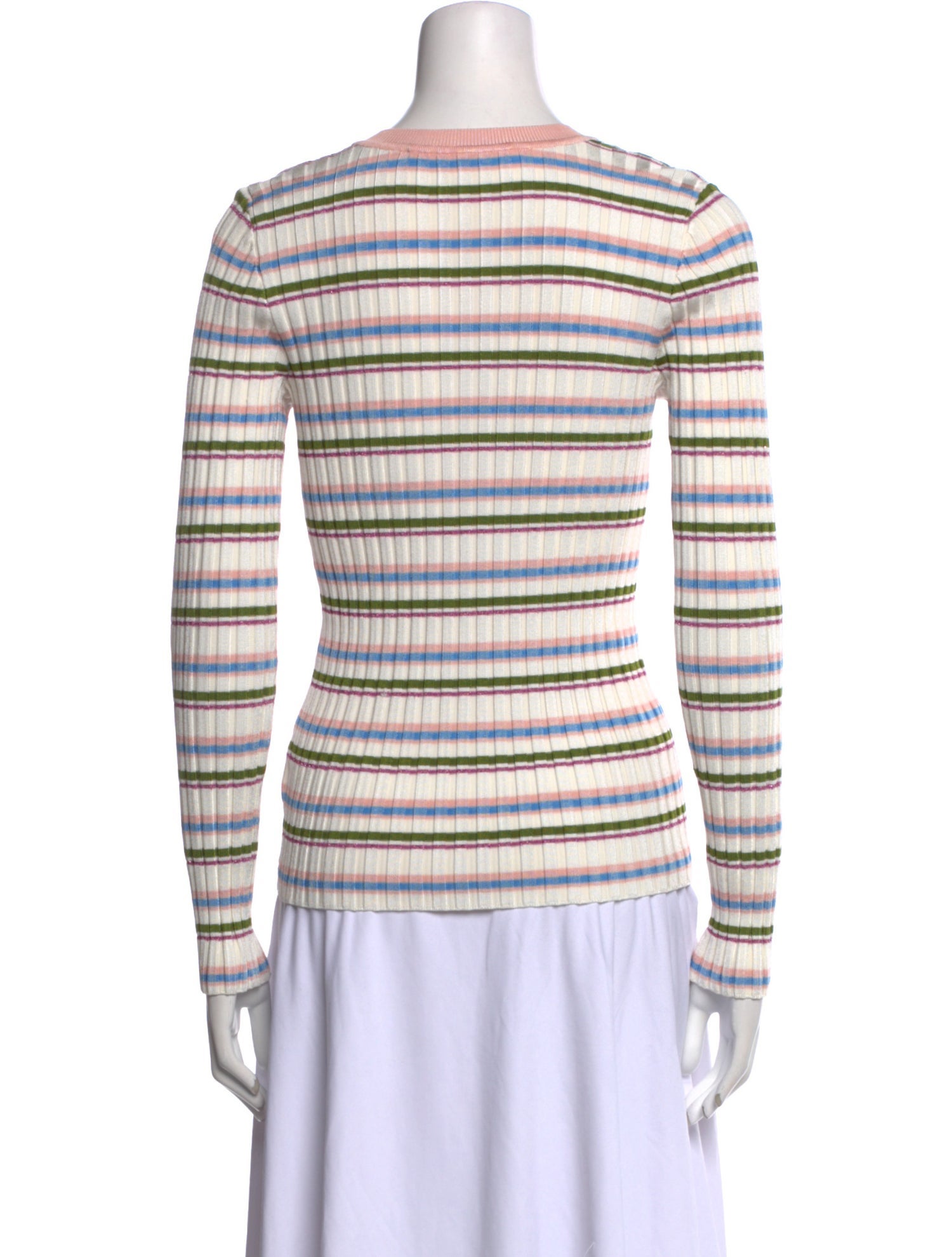 Veronica Beard Striped V-Neck Top